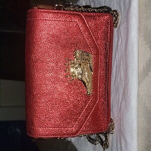 BENE Handbags x Alexa Pulitzer "King Gator" Mini Cross-Body Bag In Metallic Red